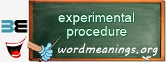 WordMeaning blackboard for experimental procedure